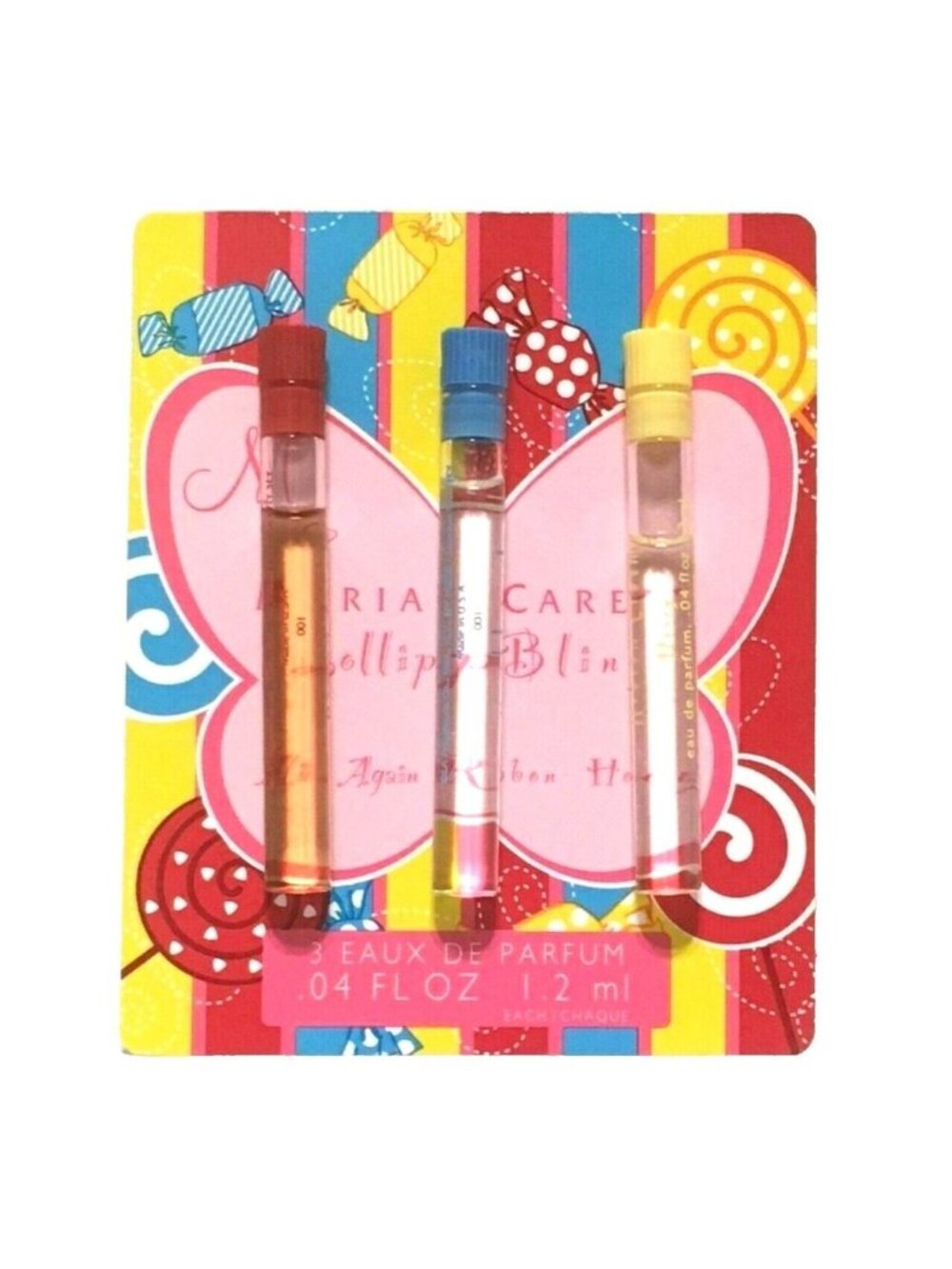 Mariah Carey Lollipop Bling Perfume 3pc Mine Again, Honey, Ribbon 1.2mL EDP RARE